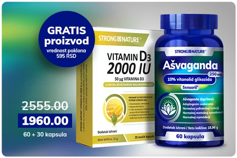 Ašvaganda + GRATIS D3 2000 IU