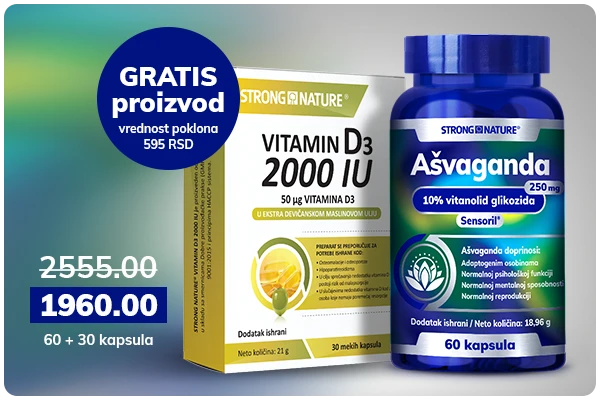 Ašvaganda + GRATIS D3 2000 IU