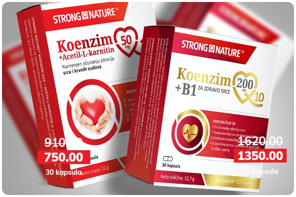 Koenzim Q10 200 mg+B1 i Koenzim Q10 50 mg + Acetil-L-karnitin