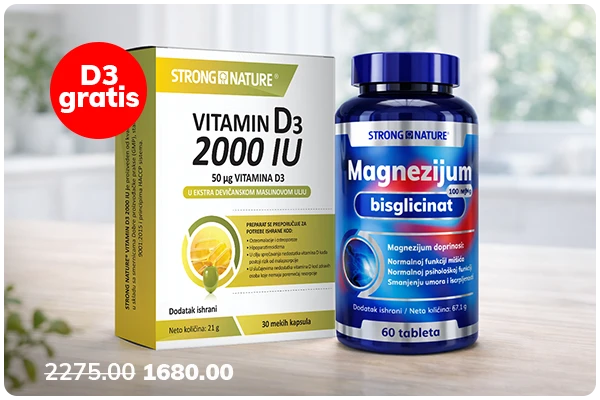 Magnezijum bisglicinat + GRATIS D3 2000 IU