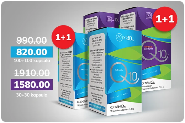 Paketi Koenzimi Q10 1+1 (30 mg ili 100 mg) -18%