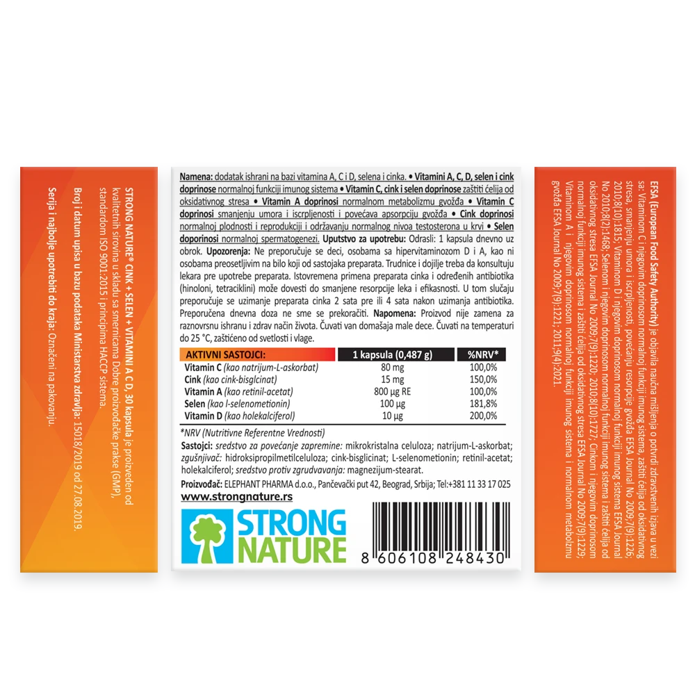 Strong Nature® <br />Cink+Selen+Vitamini A C D