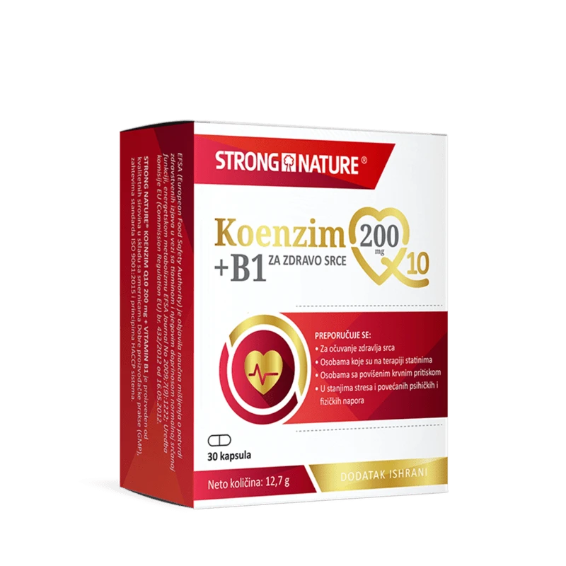 Strong Nature® <br />Koenzim Q10 200 mg + Vitamin B1