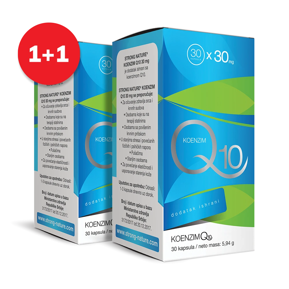 Strong Nature® <br />Koenzim Q10, 30 mg - Paket 1+1 gratis