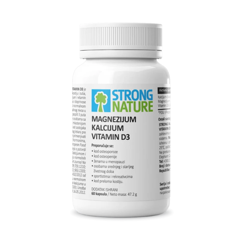 Strong Nature® <br />Magnezijum, Kalcijum, Vitamin D3