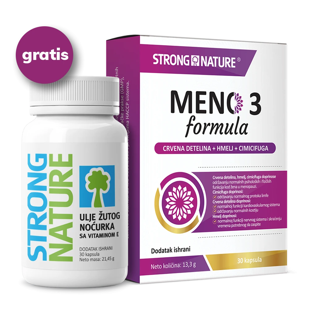 Strong Nature® <br />MENO 3 formula + GRATIS Ulje žutog noćurka