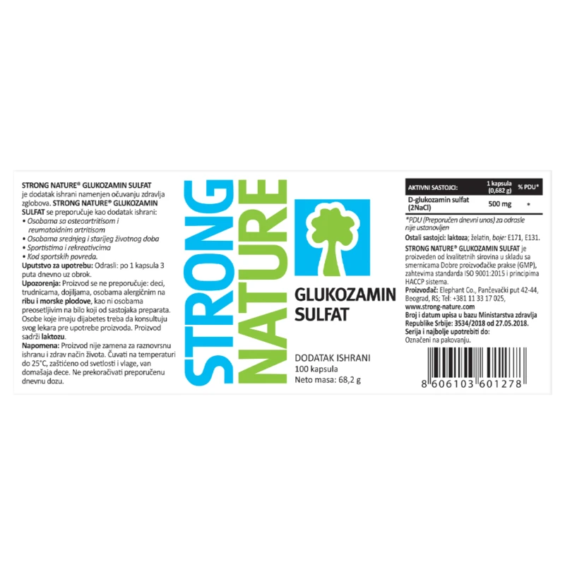 Strong Nature® <br />Glukozamin sulfat megapack, Paket 1+1