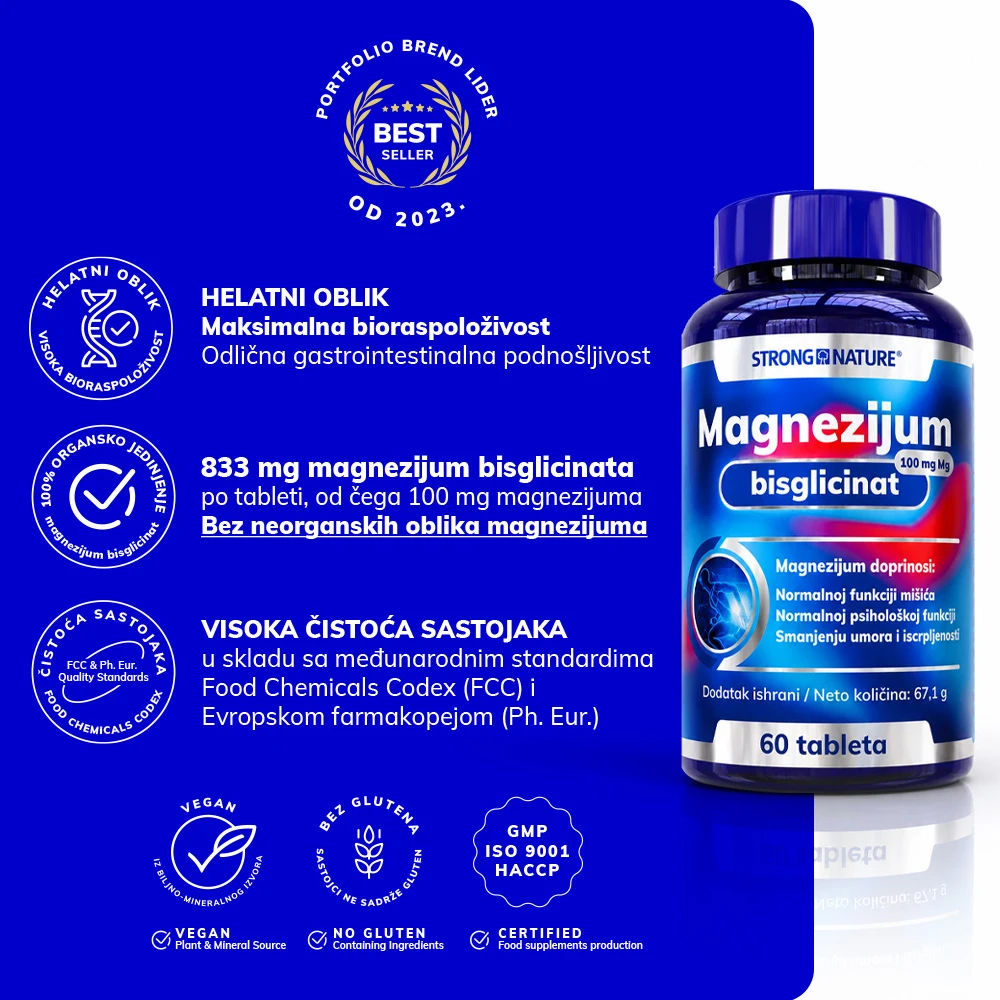 Strong Nature® <br />Paket Magnezijum bisglicinat