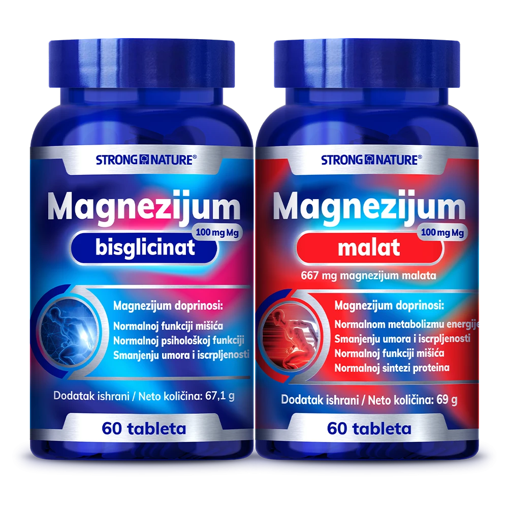 Strong Nature® <br />Paket Magnezijum bisglicinat + malat