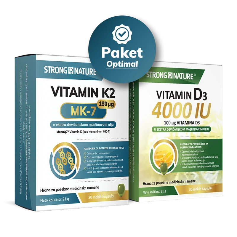 Strong Nature® <br /> Paket Optimal<br />K2 MK-7 i D3 4000 IU
