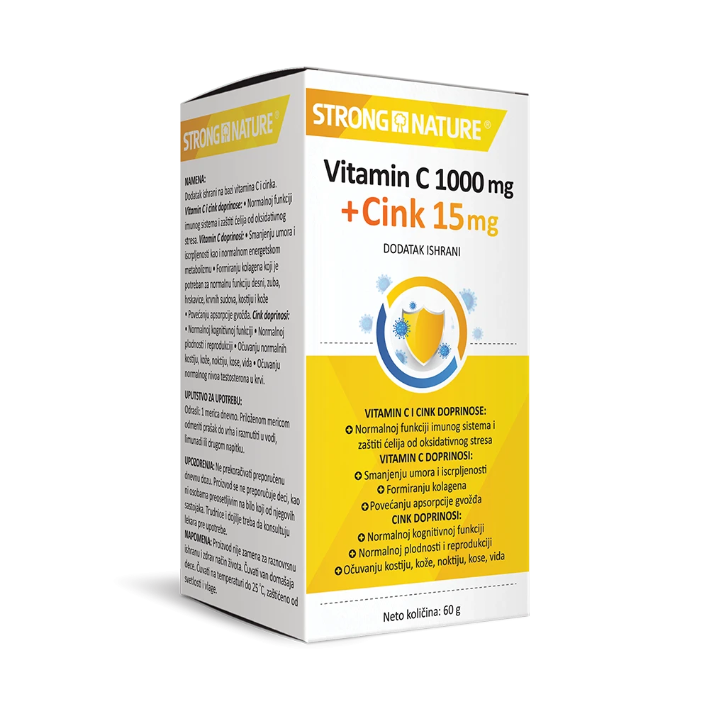 Strong Nature® <br />Vitamin C 1000 mg + Cink 15 mg