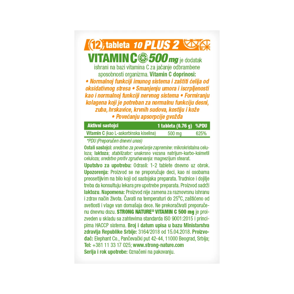 Strong Nature® <br />Vitamin C - strip pakovanje