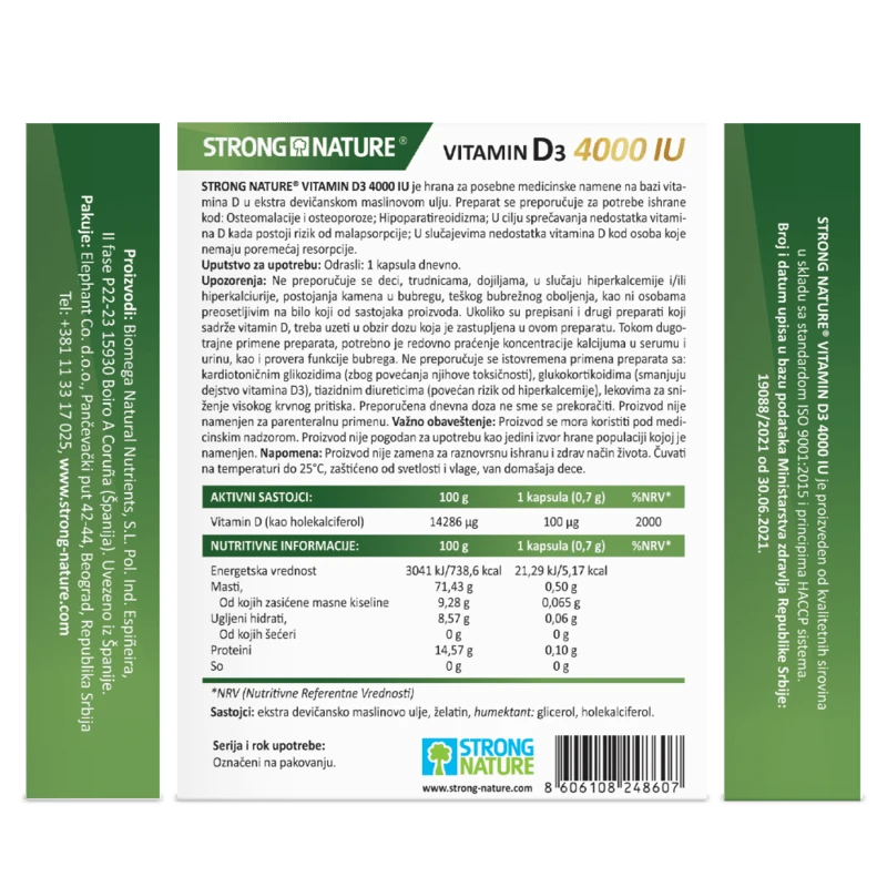 Strong Nature® <br />Vitamin D3 4000 IU