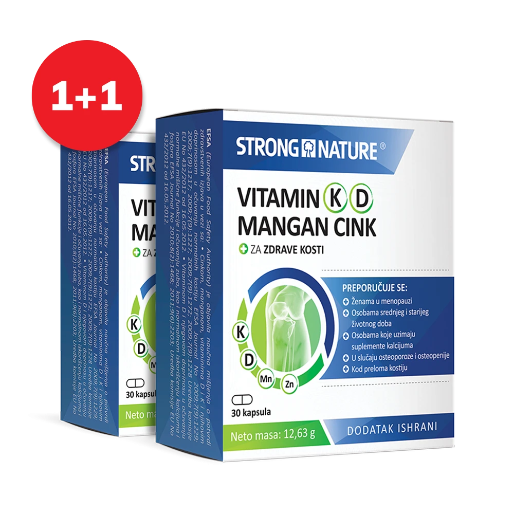 Strong Nature® <br />Vitamin K D Mangan Cink, Paket 1+1