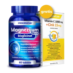 Magnezijum bisglicinat + GRATIS Vit C + Cink 15 mg