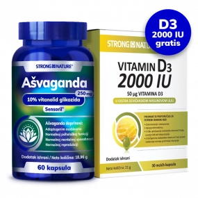 Paket Ašvaganda + GRATIS D3 2000 IU