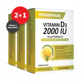 Vitamin D3 2000 IU Paket 2+1 gratis