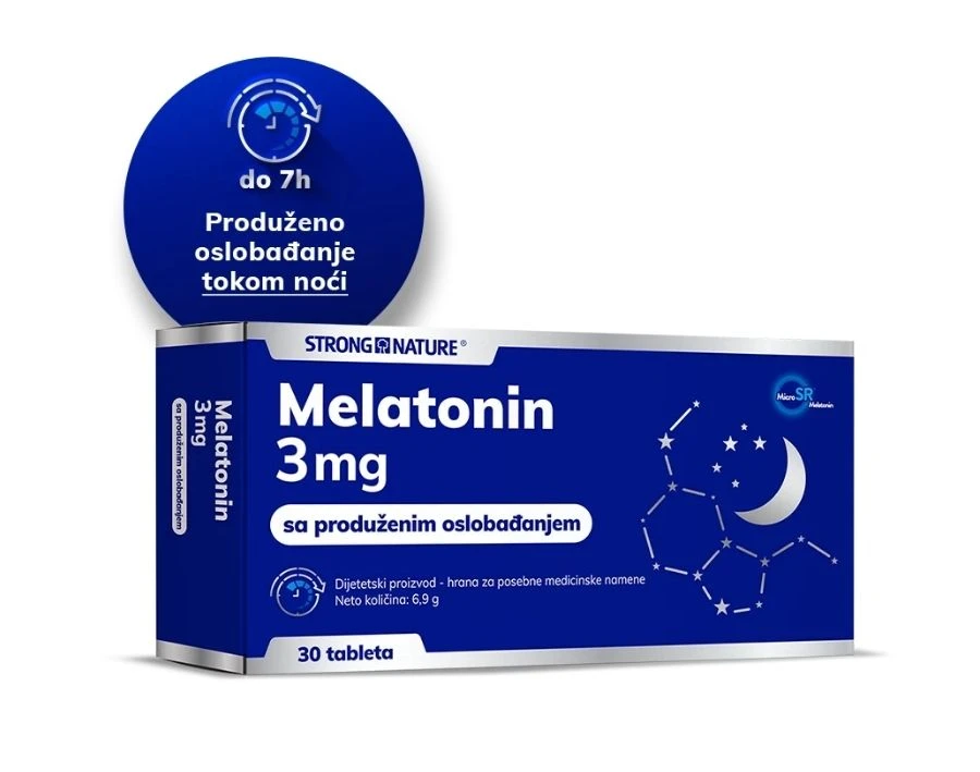 Strong Nature melatonin 3 mg.